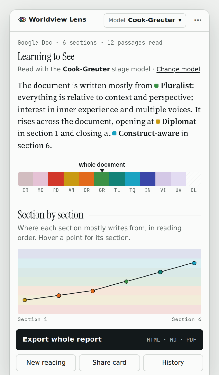 A Google Doc read section by section